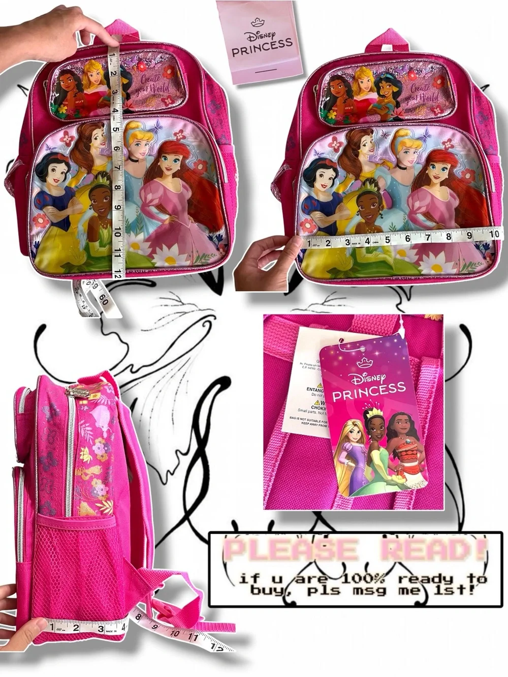 Disney Princesses Pink Kids Backpack